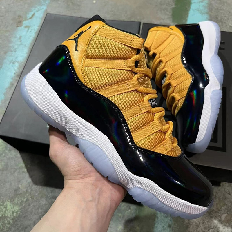 Top Quality Air Jordan 11 Men Basketball Shoes Yellow Black White