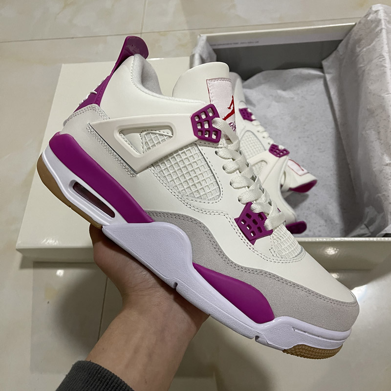 Nike SB x Air Jordan 4 Men Women Shoes White Purple