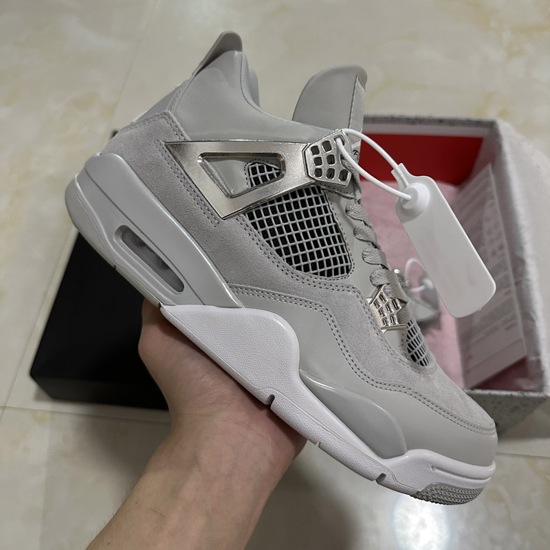 Air Jordan 4 Men Basketball Shoes Light Iron Ore