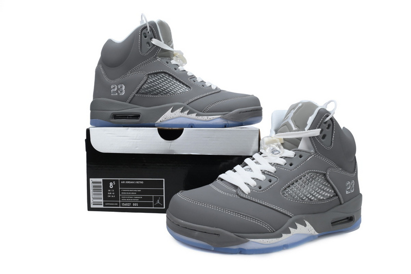 Air Jordan 5 Retro Men Basketball Shoes Wolf Grey  136027-005