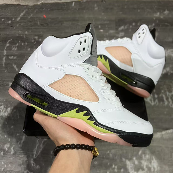 Air Jordan 5 Retro Men Basketball Shoes Luminous Green