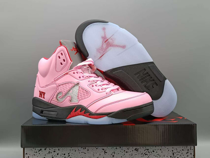 Air Jordan 5 Retro Basketball Shoes NY Pink